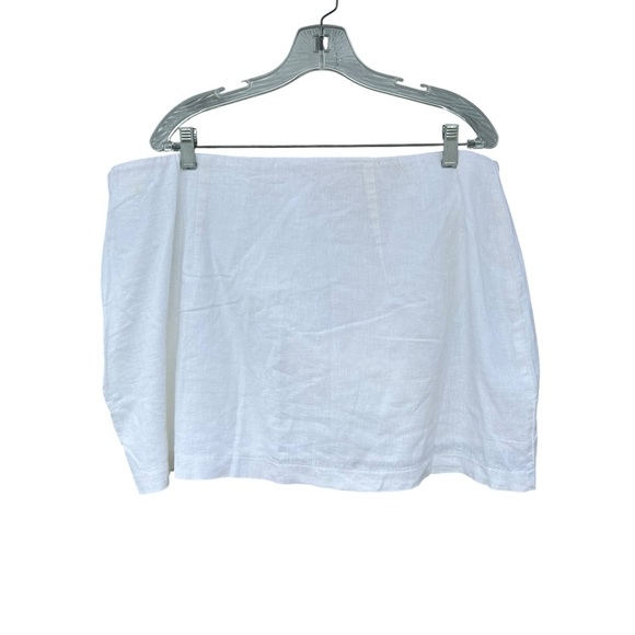 Abercrombie & Fitch Linen Mini Skirt with Slit - White - Size XL - Picture 8 of 10